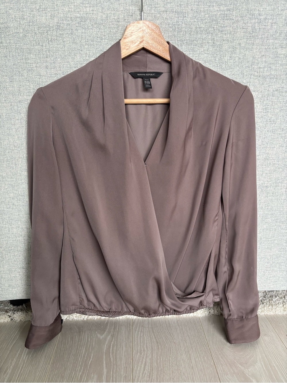 Banana Republic Mauve-Taupe Surplice Blouse